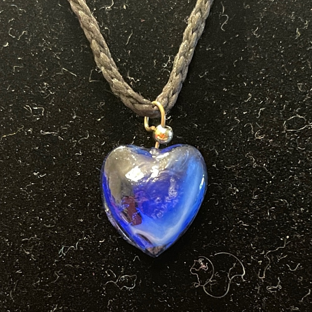 Blue Heart Pendant Necklace